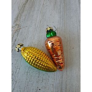 Vintage‎ corn carrot vegetable glass ornament food Mercury Xmas tree